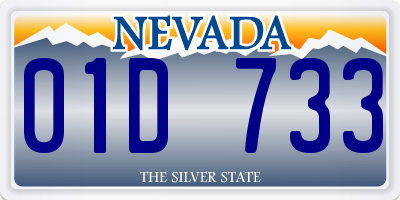 NV license plate 01D733