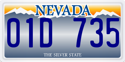 NV license plate 01D735