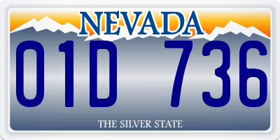 NV license plate 01D736