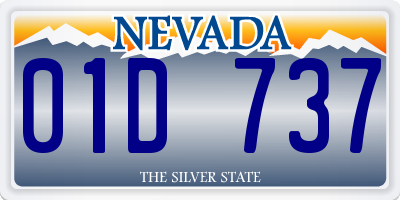NV license plate 01D737