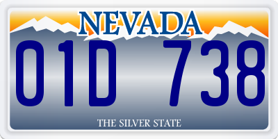 NV license plate 01D738