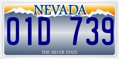 NV license plate 01D739