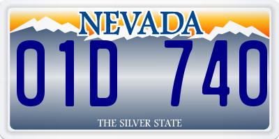 NV license plate 01D740