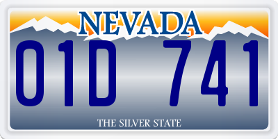 NV license plate 01D741