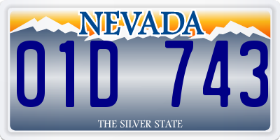 NV license plate 01D743