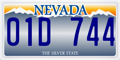 NV license plate 01D744