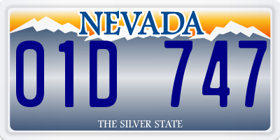 NV license plate 01D747