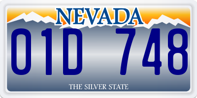 NV license plate 01D748