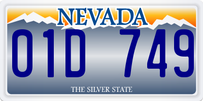 NV license plate 01D749