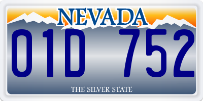 NV license plate 01D752