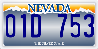 NV license plate 01D753