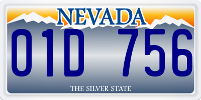 NV license plate 01D756