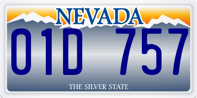 NV license plate 01D757