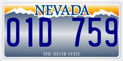 NV license plate 01D759