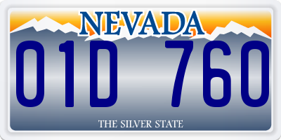 NV license plate 01D760