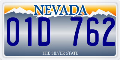 NV license plate 01D762