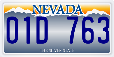 NV license plate 01D763