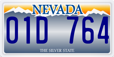 NV license plate 01D764