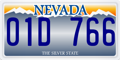 NV license plate 01D766
