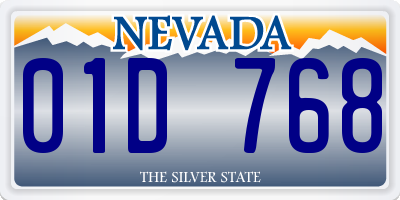 NV license plate 01D768