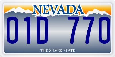 NV license plate 01D770