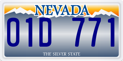 NV license plate 01D771