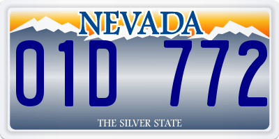 NV license plate 01D772