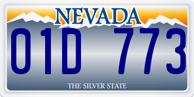 NV license plate 01D773