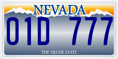 NV license plate 01D777