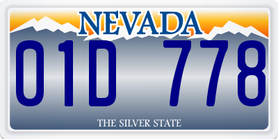 NV license plate 01D778