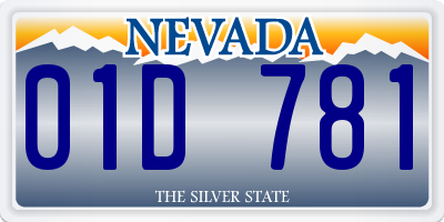 NV license plate 01D781