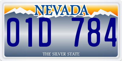 NV license plate 01D784