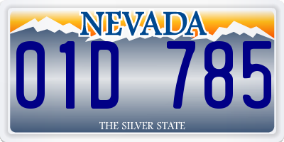 NV license plate 01D785