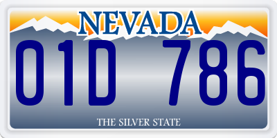 NV license plate 01D786