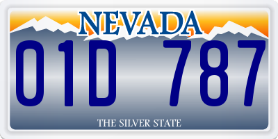 NV license plate 01D787