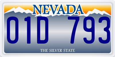 NV license plate 01D793