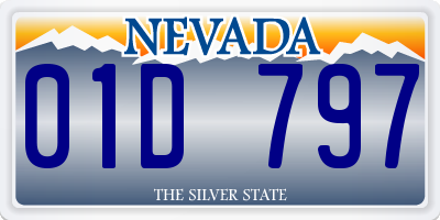 NV license plate 01D797