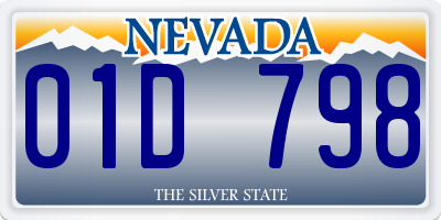 NV license plate 01D798