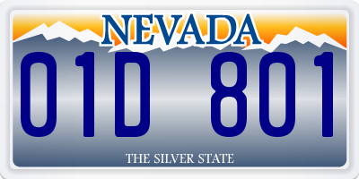 NV license plate 01D801