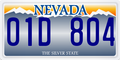 NV license plate 01D804