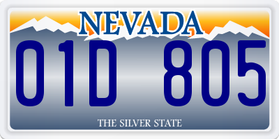 NV license plate 01D805