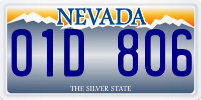 NV license plate 01D806