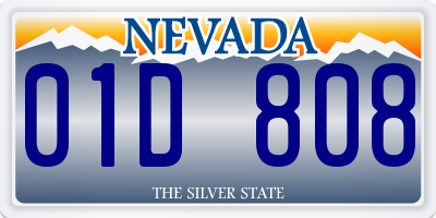 NV license plate 01D808