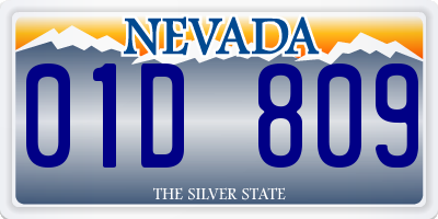 NV license plate 01D809