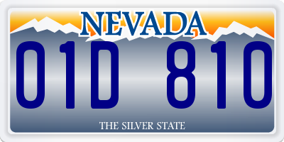 NV license plate 01D810