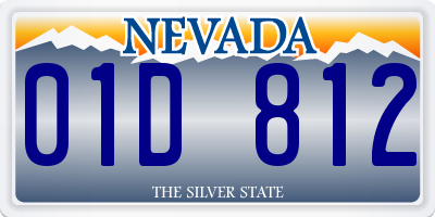 NV license plate 01D812