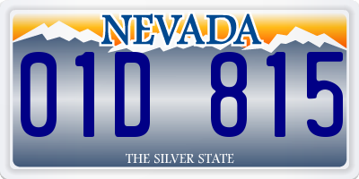 NV license plate 01D815