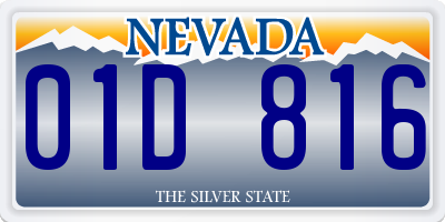 NV license plate 01D816