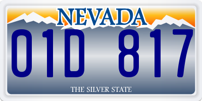 NV license plate 01D817