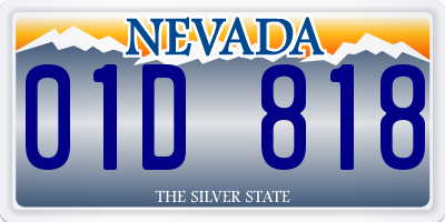 NV license plate 01D818